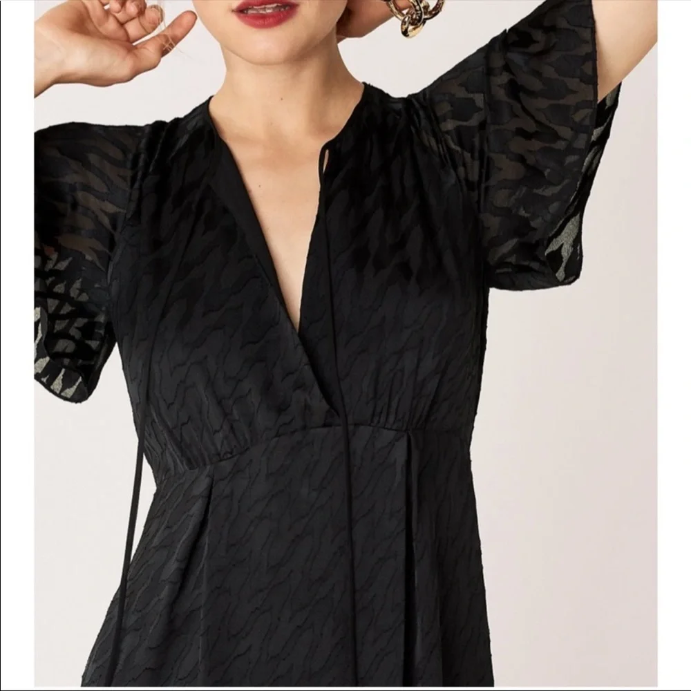 Diane Von Furstenberg Black Maxi Dress with Ruffle Hem